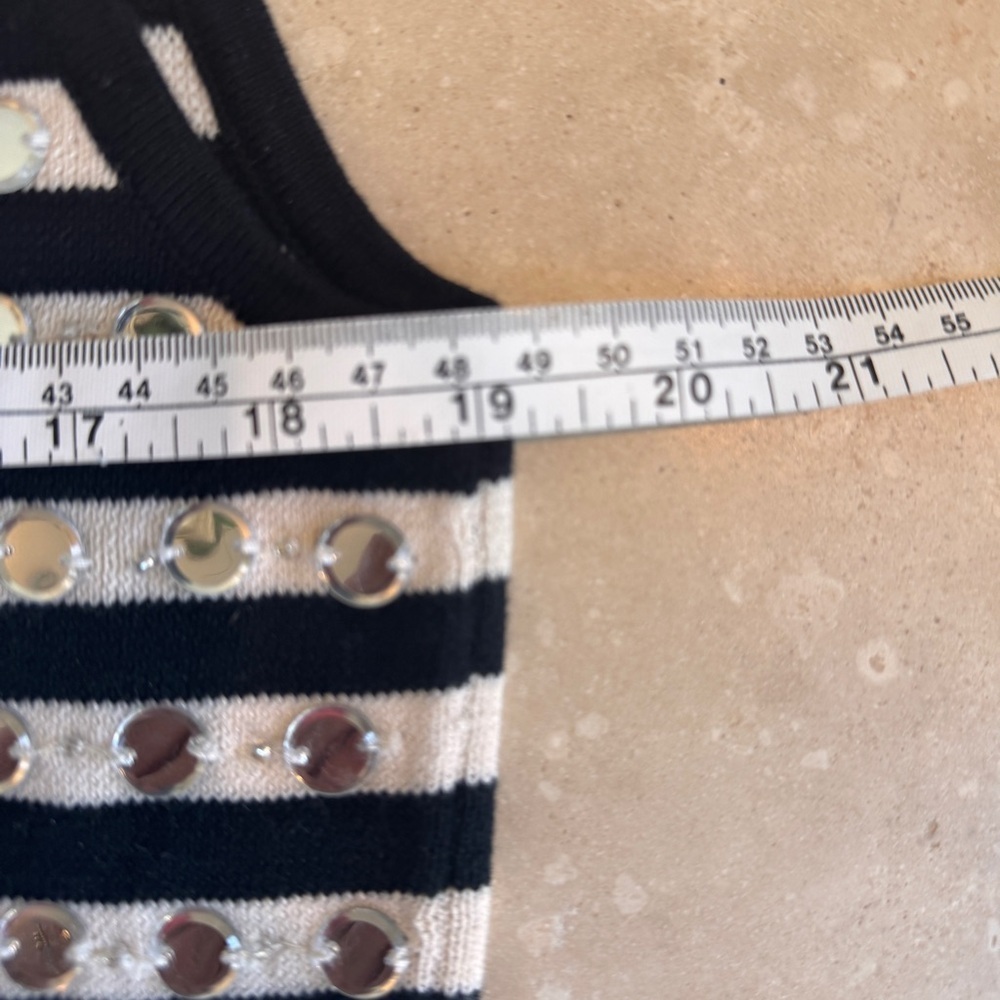 J Crew Black Ivory Embellished Sleeveless Sweater Shell Womens Size XL - Picture 9 of 13